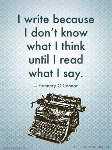 I write...